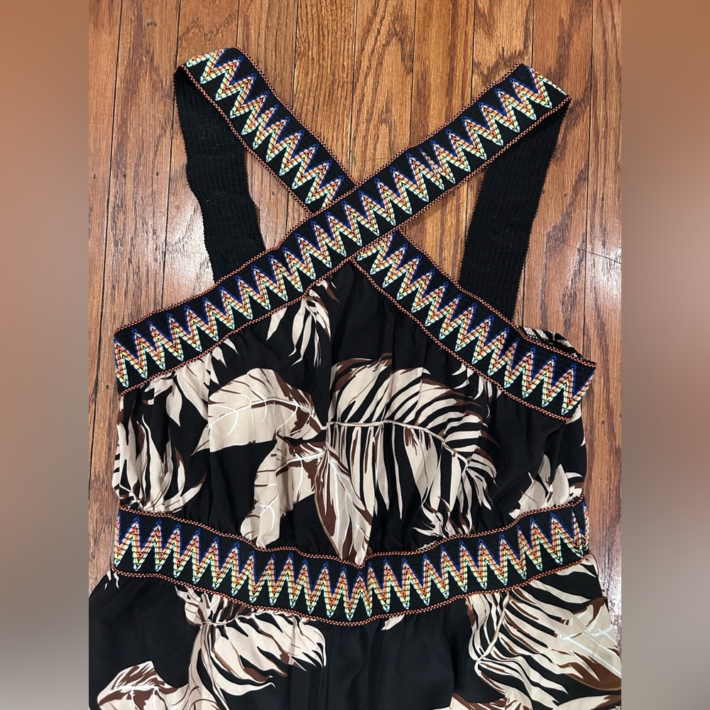 Black Leaf Halter With Multicolor Zigzag Crisscro… - image 8